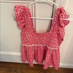 Women's Pink Patterned Top